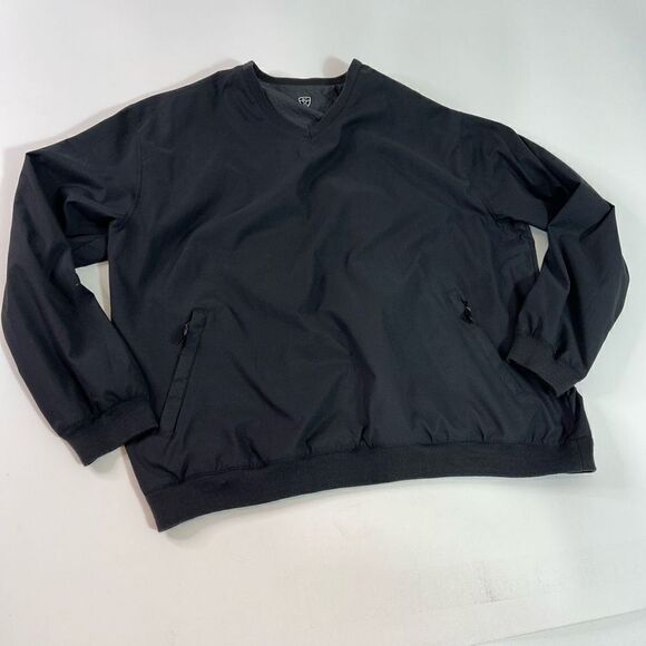 Nike Golf Windbreaker Men's XL Black Graph Pattern Elastic Cuffs Hem Zip Pockets - Picture 9 of 16